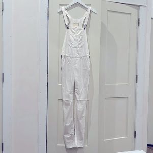 Rag & Bone white denim jean overalls ECU Sz Small